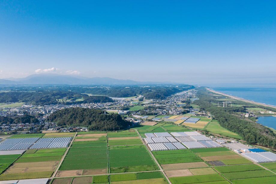 空からみた僕の住む街。言い表せないほど好きが詰まってる。ずっと残していきたい。（宮崎県新富町 / @yn_999）